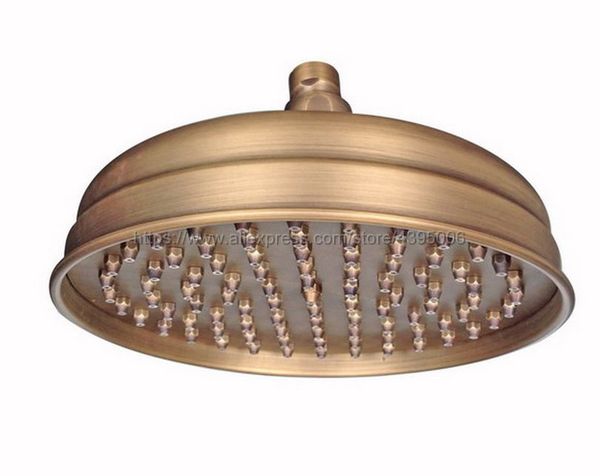 

antique brass 8" rainfall shower head round rain bathroom showerhead bsh022