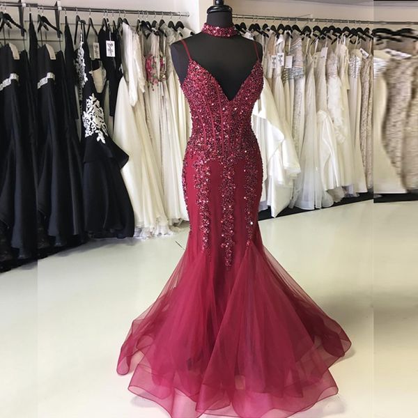 

роскошные платья для выпускного вечера русалка с бисером аппликации русалка вечерние платья спагетти бретельки формальные платья длина пола, Black