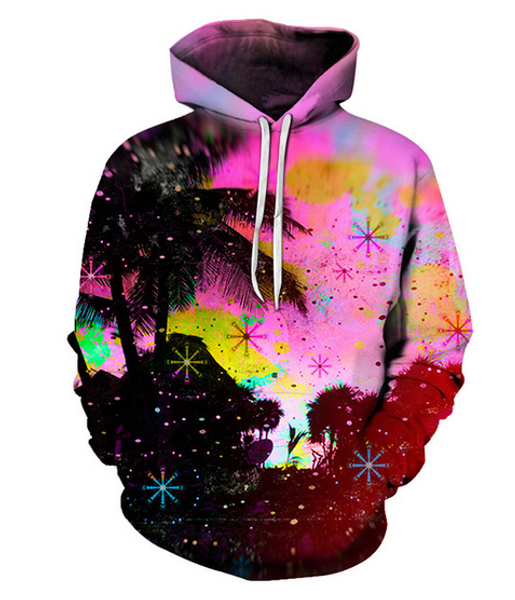 

colorful scenery paint 3d hoodies men women sweatshirts 6xl pullover fashion tracksuits boy jackets casual hooded coats new qw07, Black
