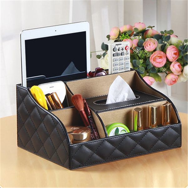 

leather tissue box cover car paper towel holder office home tools creative multifunction storage box tissue napkin qqp37