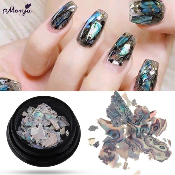 

monja nail art seashell sequins paillette broken fragment decor dust diy irregular thin shell flakes decorations accessories, Silver;gold