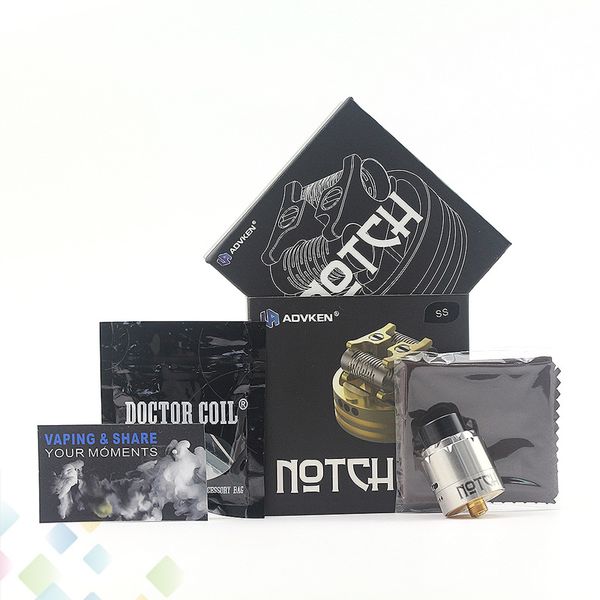 

Original Advken Notch RDA Dual Posts Design Atomizer Side and Bottom Airflow-in-out System Tank fit 510 Mods Ecig DHL Free