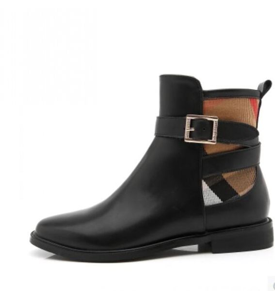 

Women winter boot genuine leather fa hion brand cla ic luxury briti h belt buckle ladie plicing martin boot