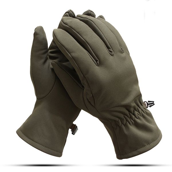 

men women winter outdoor nylon wram fleece movement gloves windproof wear-resisting non-slip skiing cycling activities gloves, Black
