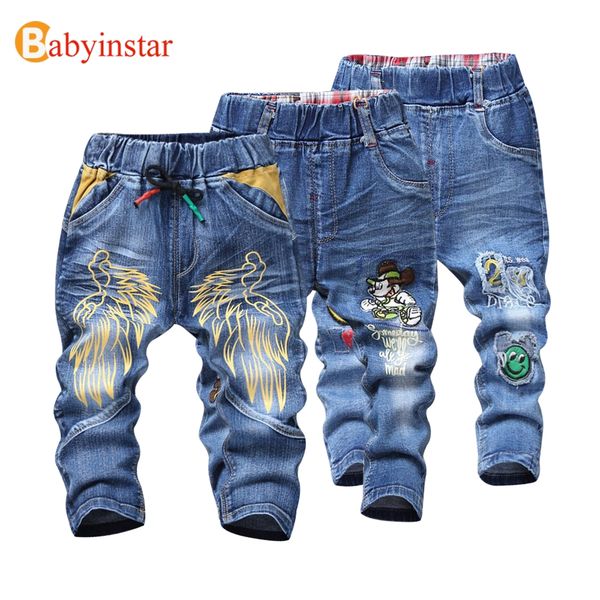 

Babyinstar дети мальчики джинсы брюки 2017 мультфильм крыло шаблон повседневная весна о