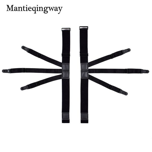

mantieqingway mens shirts holders suspensorio for women shirt stays garters holder adjustable resistance belt with non-slip, Black;white