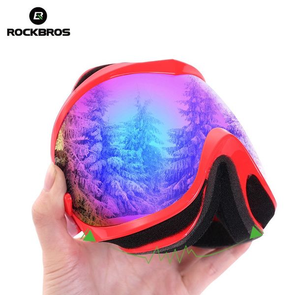 

rockbros ski multicolor glasses goggles double layers anti-fog men women kid skiing goggles uv400 ultralight anti-uv glasses