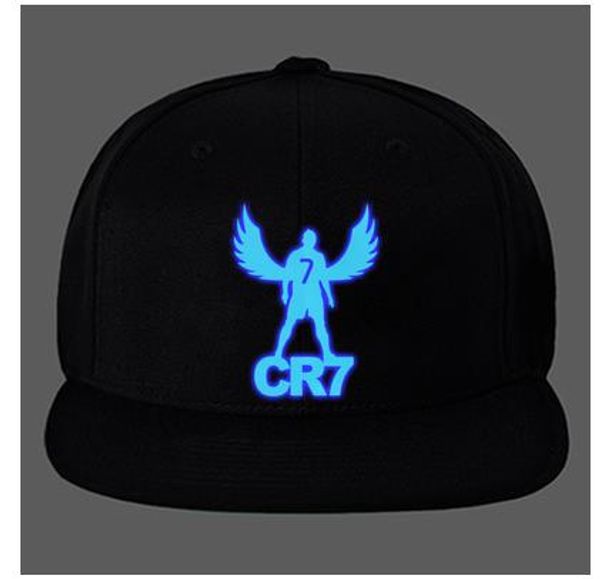 

2018 Криштиану Роналду CR7 черные бейсболки хип-хоп Спорт Snapback футбол шляпа светящие