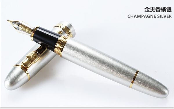 

metal steel jinhao 159 gold and silver trim medium nib smooth fountain pen colorful pens school office supply stationary