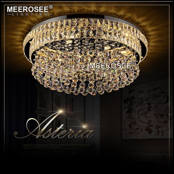 

modern crystal chandelier light fixture luxury led lamp lighting for living room l round lampara de techo restaurant