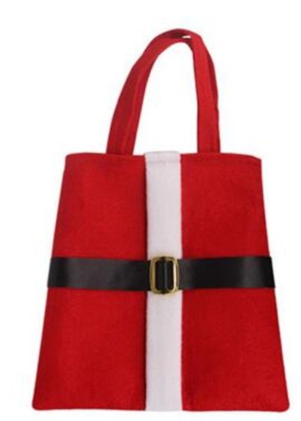 

20pcs/lot santa belt style creative candy sugar gift bag for kids children xmas decoration sack new year decoration
