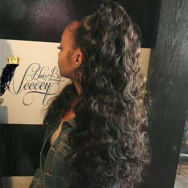 Kinky Wavy Curly Brazilian Human Hair Drawstring Ponytail Clip In