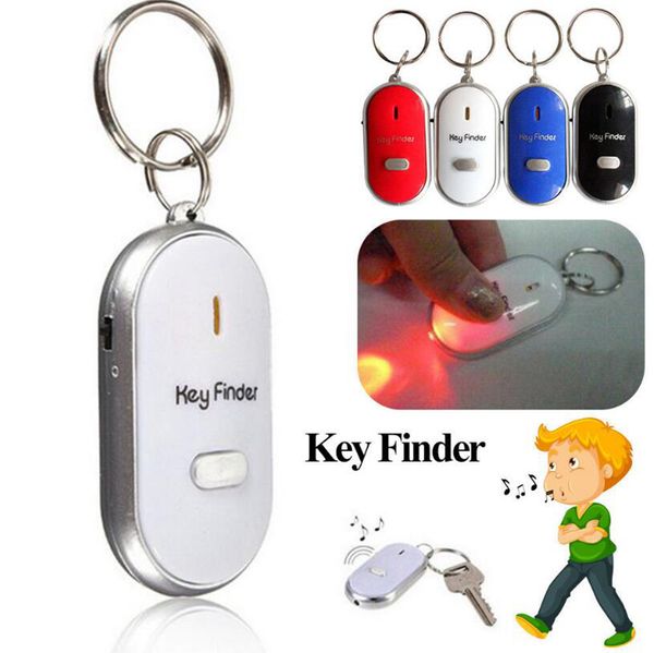 

led anti lost keys finder keys chain whistle locator find alarm tracker flashing beeping remote keyring 4 colors ooa4790, Slivery;golden