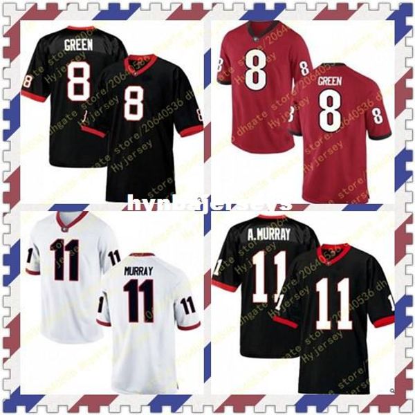 

men's 8 a.j. green jersey 11 aaron murray georgia bulldogs alumni stitched black red white football jerseys big and tall for sale