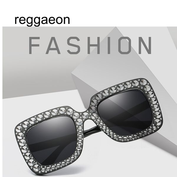 

brand women square oversized diamond uv400 sunglasses ladies new mirror sun glasses for female oculos, White;black