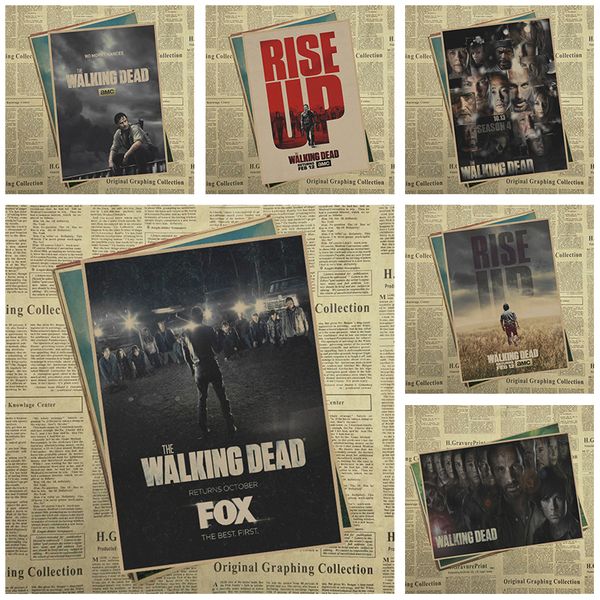 

the tv vintage retro matte kraft paper antique poster wall sticker