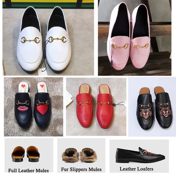 

fur mule slippers leather flat Suede shoes fashion Ladies luxury outdoor Women Brand Luxury Designer Fashion Chain Ladies Casual shoes w1