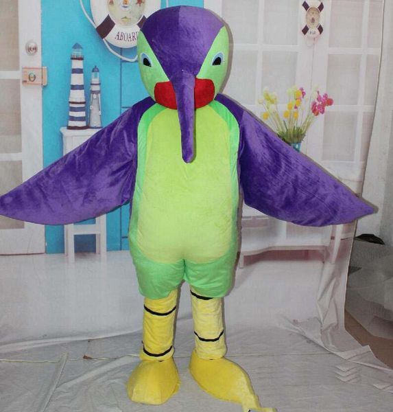 Costume mascotte uccello verde caldo di alta qualità per adulti da indossare