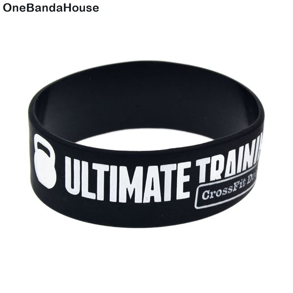 

50pcs ultimate training crossfit dream silicone rubber bracelet 1 inch wide black for sport promotion gift