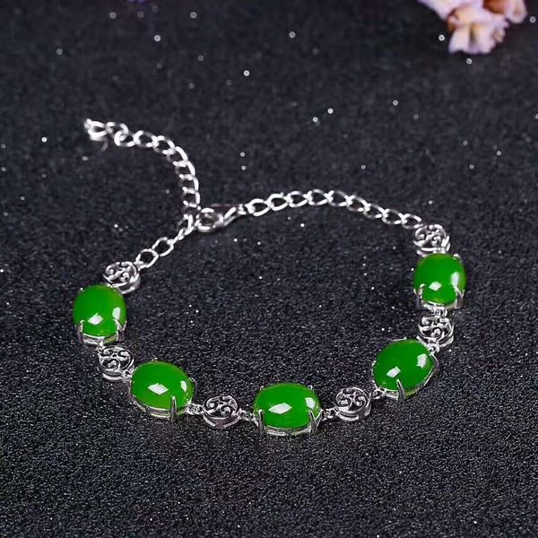 

hetian biyu silver bracelet new egg bracelet j24#, Golden;silver