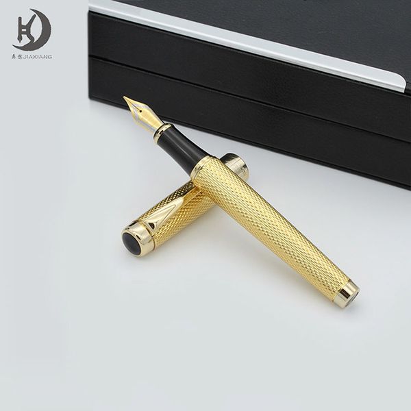 

high-end 1pc golden clip 0.5mm fountain pen or 1.0mm bent nib art fountain pen luxury jinhao 1200a metal ink pens for gift