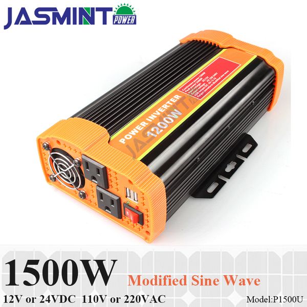 Car Power Inverter 12V DC 110V AC Modified Sine Wave 1500W Peak 3000W Adapter US