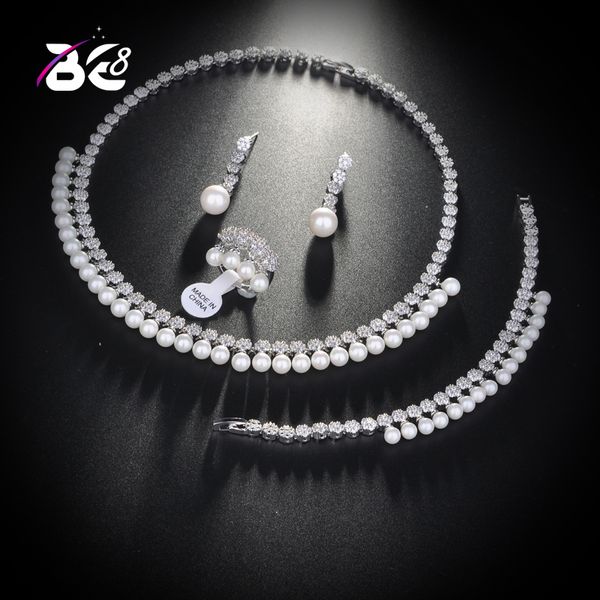 

be 8 luxury sparking brilliant cubic zircon drop earring necklace heavy dinner jewelry set wedding bridal dress accessories s155, Silver