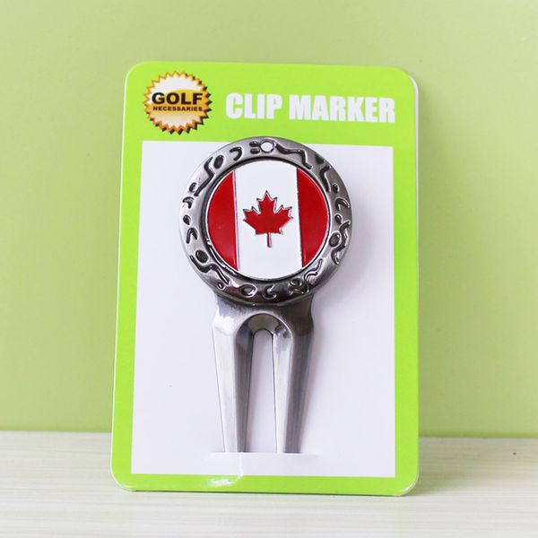

metal golf divot tool w golf ball mark canada flag wholesale