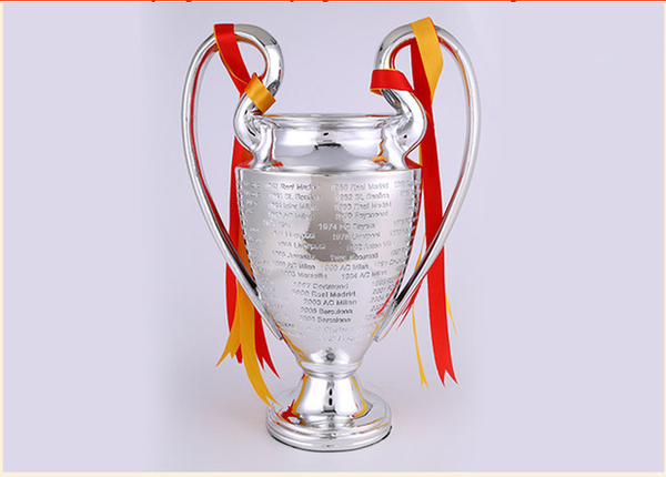 

Champion league big trophy 77 cm occer fan for collection metal ilver color word with madrid