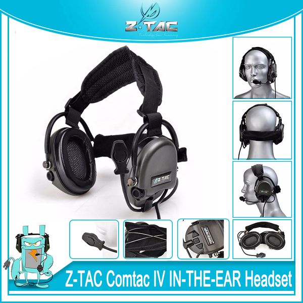 

z-tac tactical ztci zliberator ii neckband earphone microphone headset waterproof hunting noise canceling headphone airsoft communications