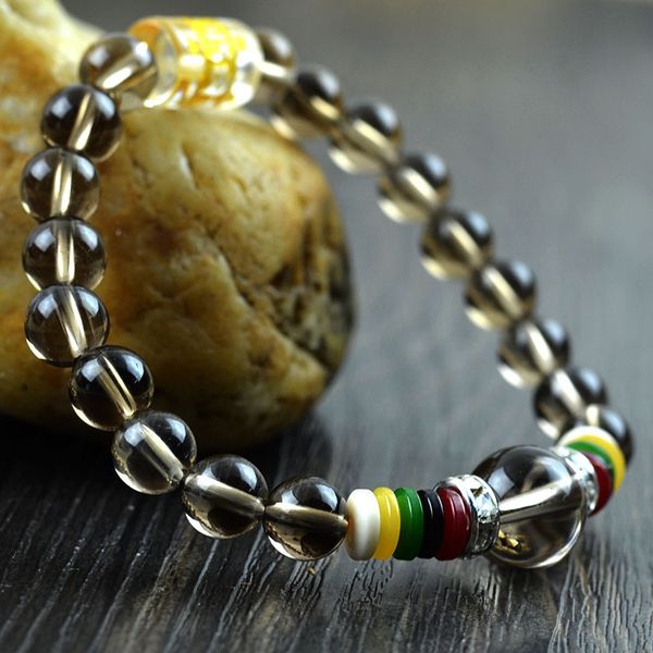 

natural quality grade a smoky quartz bracelets, fine gemstone bracelets jewelry for women gifts with certificate drop shipping, Golden;silver