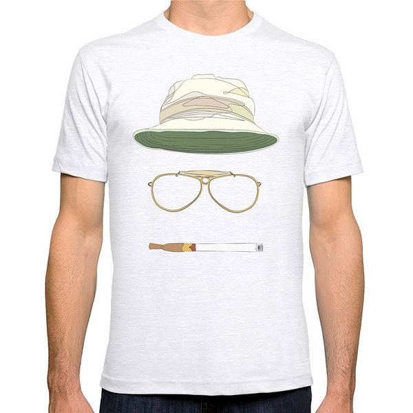 

summer tees t shirt o-neck short-sleeve mens movie icons: fear and loathing in las vegas t shirt, White;black