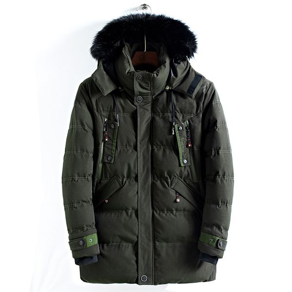 

casual new 2018 fit -25'c thick warm winter jacket men overcoats detachable hat coats parka clothes, Black