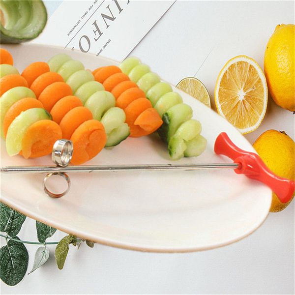 

creative stainless steel manual screw spiral slicer vegetable cucumber carrot potato spiral cutter kitchen tools accessories