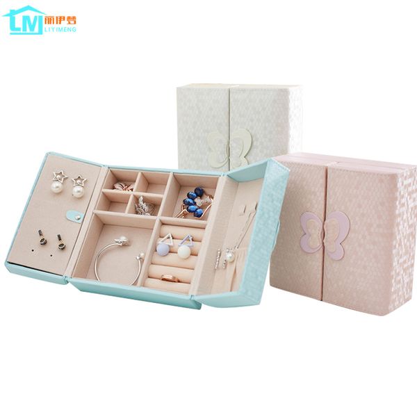 

jewelry packaging box casket box for earrings ringe exquisite makeup case organizer container boxes graduation birthday gift