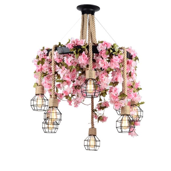 

flower leaf art pendant light bar cafe green pendant lamp creative restaurant clothing store display window decoration hanging lighting