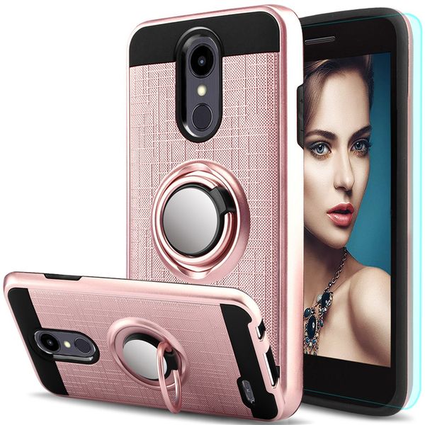 

Hybrid armor ring kick tand ca e with magnetic cover for lg k8v k10 2018 tylo 4 phone ca e for lg v 500 v40 defender cover
