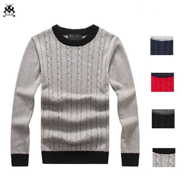 

100% cotton mens round-neck long sleeve knit sweaters casual pullovers o-neck mens sweaters fashion slim, White;black