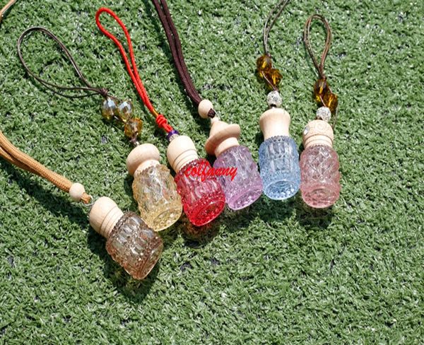 

100pcs new pattern automobile rearview mirror pendant car perfume empty bottle hanging car exquisite decoration fxs12