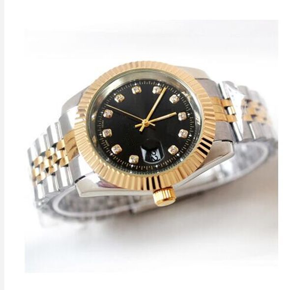 

Relogio ma culino men watche luxury wi t fa hion black dial with calendar bracklet folding cla p ma ter male 2010 giftluxury men watche