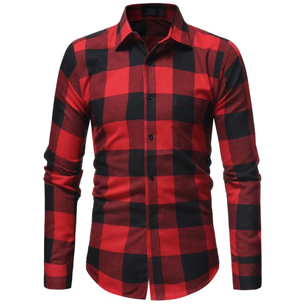 

autumn plaid designer men shirts fashion men shirts long sleeve shirt men blouse plus size -3xl, White;black