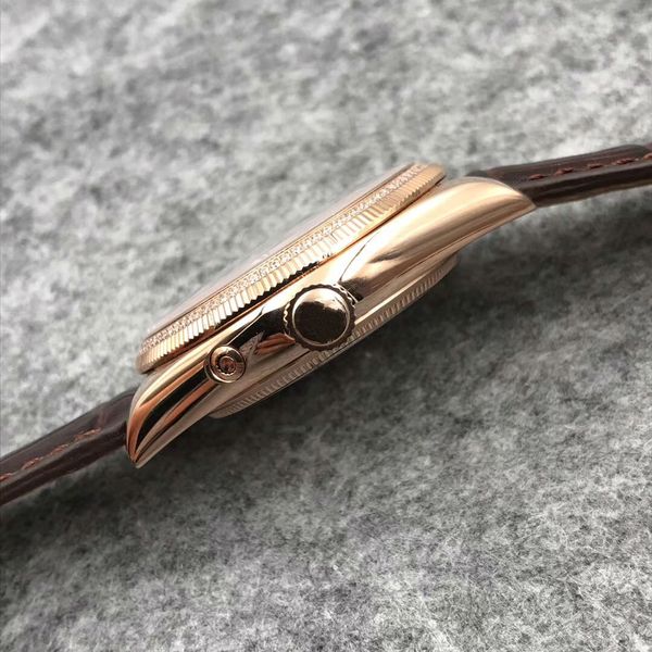 

new watches luxury 18k bezel dial m50525-0002 39mm white yellow gold moon automatic model men's diamond watch phase fashion mens wristw, Slivery;brown