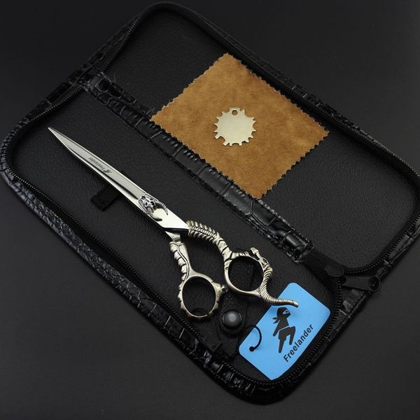 

with leather case ander 7.0 inch 440c 62hrc tb-71 cutting scissors with sheep head on scissors handle