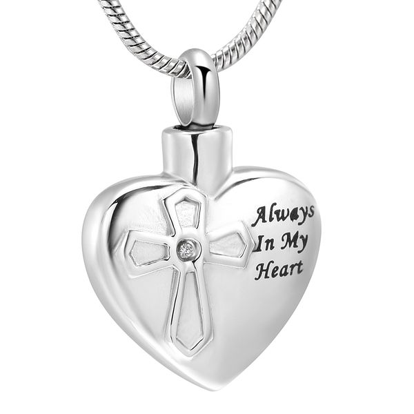 

wholesale heart cremation urn necklace for ashes stainless steel memorial keepsakes ashe jewelry, Silver