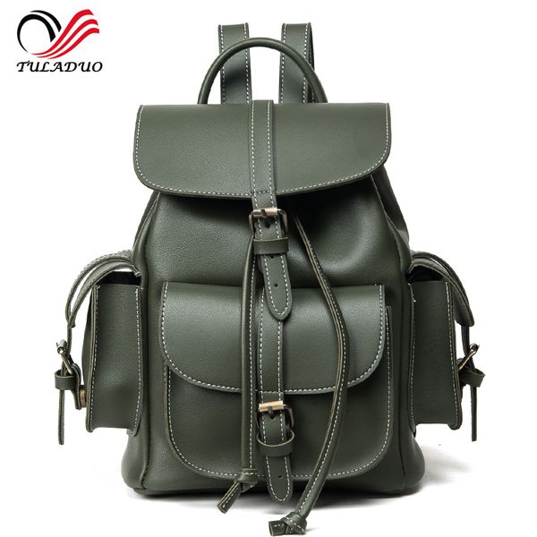 

2017 new women backpack vintage backpacks for teenage girls fashion travel high quality pu leather rucksack mchila