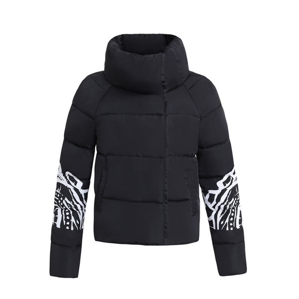 

b1522 2017 autumn winter new han edition printed female coon-padded jacket brief paragraph bread served with thick coat, Black