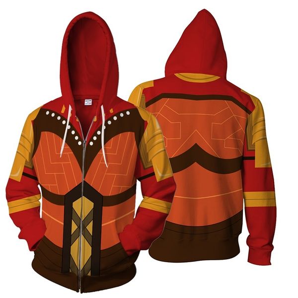 

2018 new design okoye orange printed the same paragraph hoodie man women hoodie zipper outware slim hoodie, Black