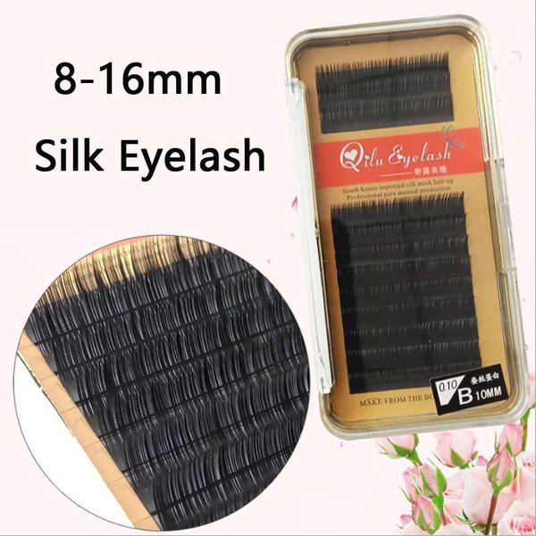 

8-16mm imported silk eyelash extensions false lashes 12 lines per tray eyelashes for salon beauty supply