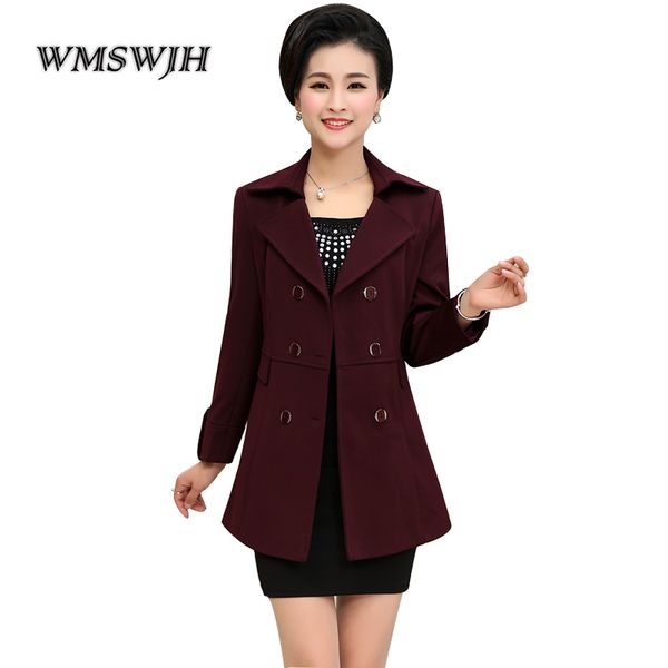 

brand middle aged women fashion trench coat spring autumn windbreaker for women casual outerwear double breasted thin coat, Tan;black