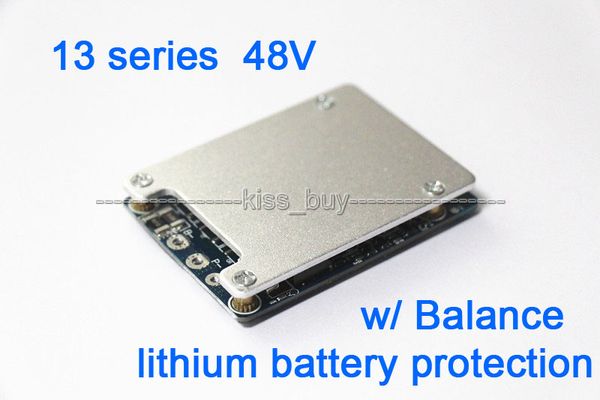 Freeshipping 13S 48V Li-ion Lithium Cell 20A 18650 Protezione batteria BMS PCB Board con Balance Electric Bicycle Protection Board